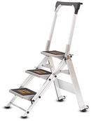 Little Giant Safety Steps ? Aerospace Aluminium Step Stool EN14183:2003 | 150kg Per Step | Tip & Glide Wheels | Lifetime Warranty | 2, 3 & 4 Tread