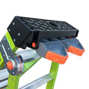 Little Giant King Kombo Industrial Fibreglass Combination Ladder | 3-in-1 Stepladder, Extension & Leaning | Non-Conductive Hi-Viz Green | EN131 Professional | 150kg | Ground Cue