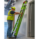 Little Giant King Kombo Industrial Fibreglass Combination Ladder | 3-in-1 Stepladder, Extension & Leaning | Non-Conductive Hi-Viz Green | EN131 Professional | 150kg | Ground Cue