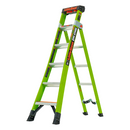Little Giant King Kombo Industrial Fibreglass Combination Ladder | 3-in-1 Stepladder, Extension & Leaning | Non-Conductive Hi-Viz Green | EN131 Professional | 150kg | Ground Cue