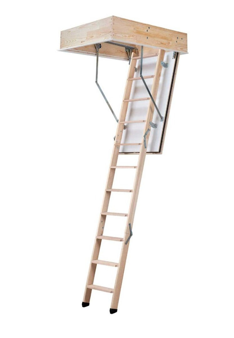Wooden Loft Ladder Dolle REI 45 - can  withstand fire for 45 minutes. Optional Handrail(s) for additional safety available