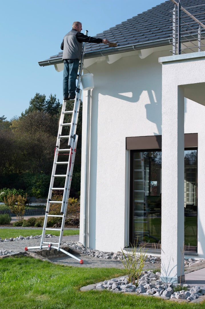 Hailo ProfiLOT S100 Pedal Adj Combi Extension Ladders - Safety on Uneven Ground