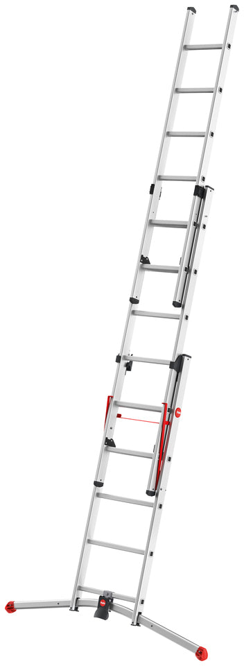Hailo ProfiLOT S100 Pedal Adj Combi Extension Ladders - Safety on Uneven Ground