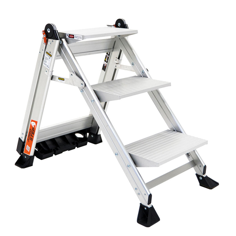 Little Giant Jumbo Steps with Handrail and Tooltray - 3 Sizes - 2/3/4 Tread