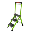 Little Giant HiViz Green Fibreglass Jumbo Step Stool | Insulated GRP Ladder | 3 & 4 Tread | 150kg Capacity