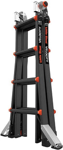 Little Giant Ladders Velocity PRO Multi-purpose Ladders, 4/5/6 Tread, Heavy-duty Aluminium,  Rock Lock, Tip & Glide Wheels, EN131