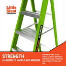 Little Giant A-FORCE Fiberglass Step Ladder | 150kg Load, Comfort Treads, Tool-Ready Top Cap, 3 Sizes (1304-056, 1304-057, 1304-058)