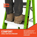 Little Giant A-FORCE Fiberglass Step Ladder | 150kg Load, Comfort Treads, Tool-Ready Top Cap, 3 Sizes (1304-056, 1304-057, 1304-058)