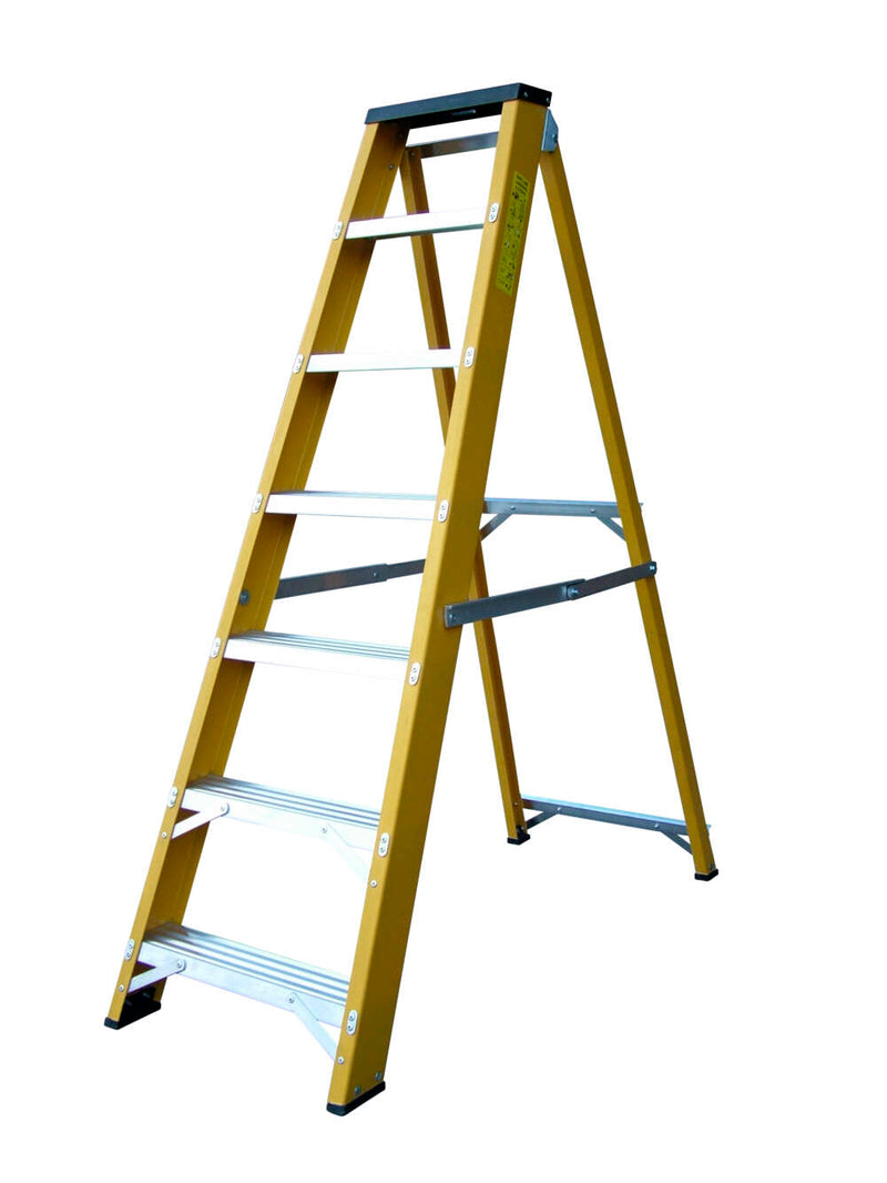 Lyte Glassfibre GRP Heavy Duty Swingback Stepladders - 0.6m to 2.5m