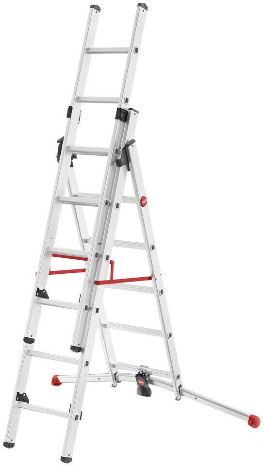 Hailo ProfiLOT S100 Pedal Adj. Combi Extension Ladders - Safety on Uneven Ground