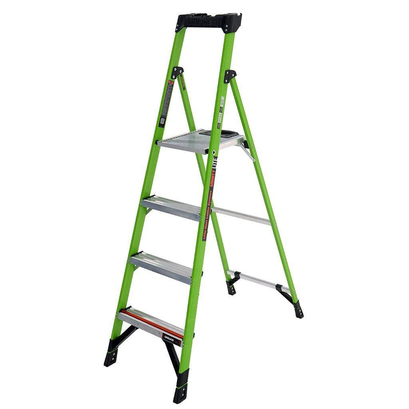 Little Giant Mighty Lite GRP Step Ladder - safe to 30,000 volts. Integrated multi-function tool tray