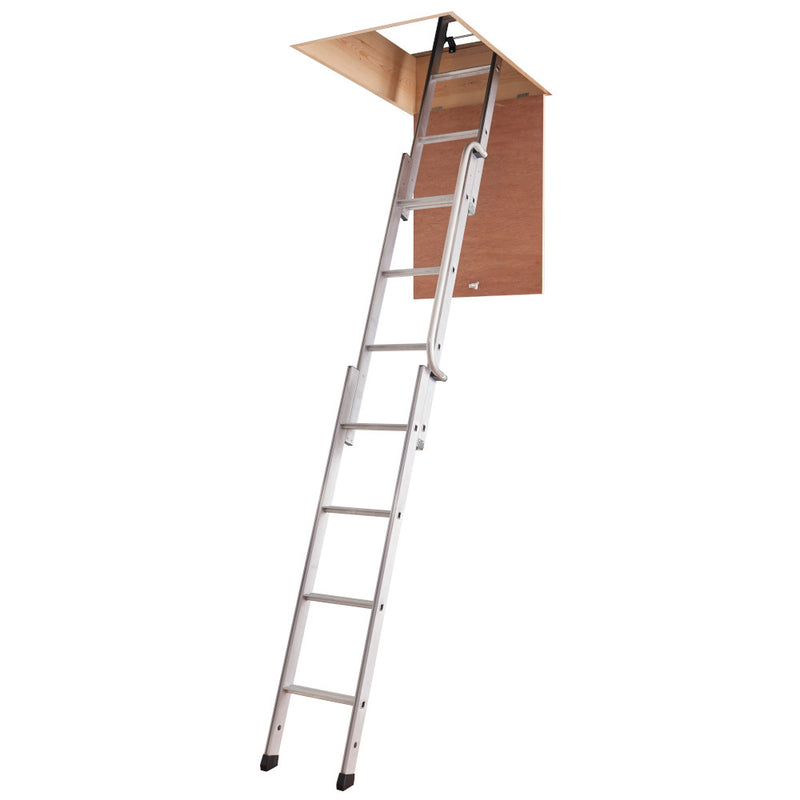 Henry's Easiway 3 Section Aluminium Sliding Loft Ladder - 2.3-3.0m.