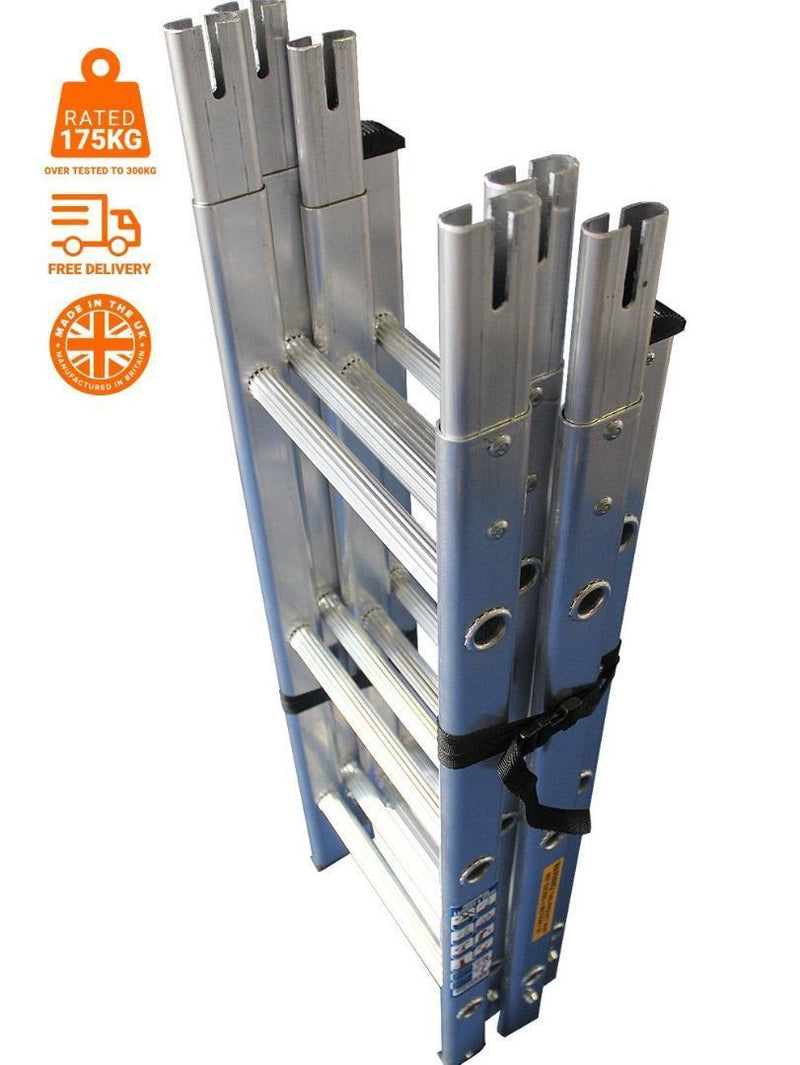 Aluminium Standard and Heavy Duty Sectional Surveyors ladders Designed and Manufactured in The UK
