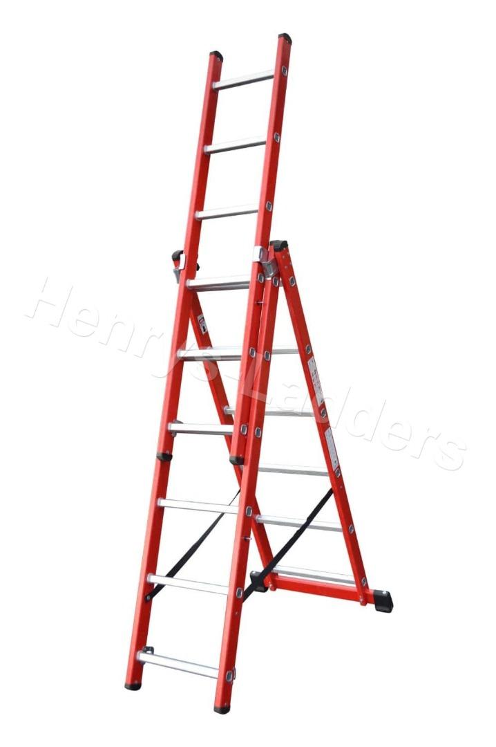 Lyte Glassfibre Professional Combination Ladder - 6 or 7 Rung. 3.4 - 4.0m.