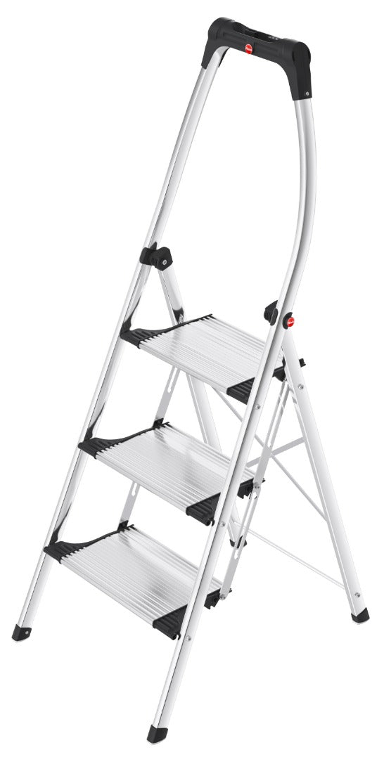 Hailo K100 Topline Aluminium Comfort Step Ladder. 2 and 3 Step