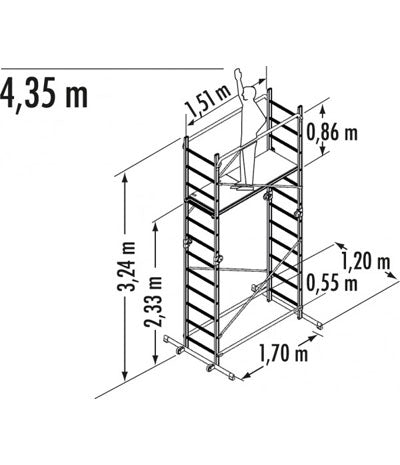 Hailo G60 500 Combi Scaffold Tower, Trestle and Work Platform