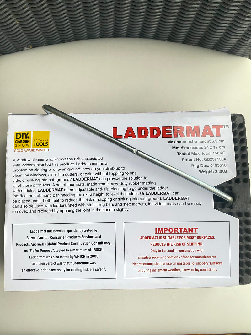 Laddermat Hamper - the ideal gift for the DIY / Tradesperson / Gardener  it contains an anti-slip mat; ladder pads, replacement feet and anti-slip footee for inserting into decking
