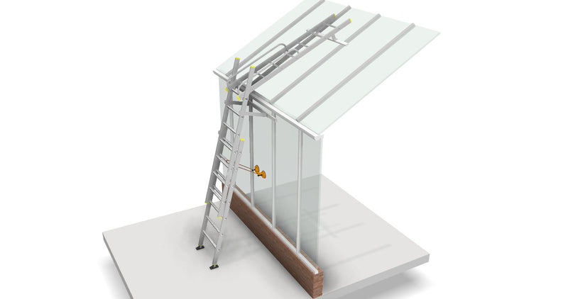 UK MADE. A PROFESSIONAL, HEAVY-DUTY CONSERVATORY LADDER. 3 x 7 RUNG. 2.1 - 2.9m. EAVE HEIGHTS