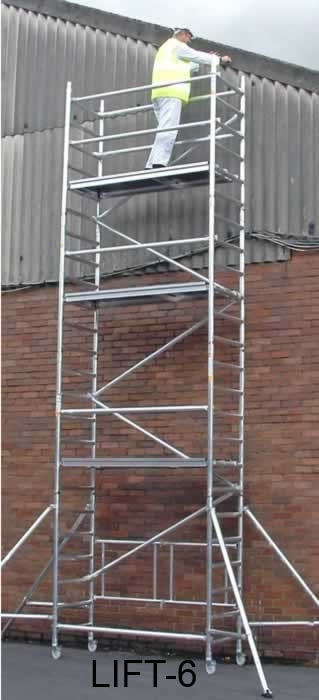 Lyte LIFT Industrial Folding Scaffold Tower  - 0.6m - 6.1m